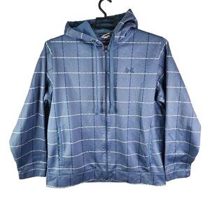 Men's Under Armour Blue Plaid Hoodie Jacket Full Zip Long Sleeve Size XL